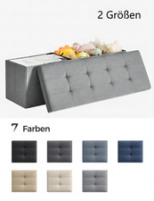 Sitzbank 76/110cm mit Stauraum klappbare Sitztruhe Fußbank Aufbewahrungsbox