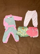 5 tlg. Set Gr. 80 Baby Kostüm Shorts Mädchen Sommer Hose Oberteil  Rosa