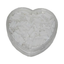 Stiftperlen Glasperlen Stäbchenperlen aus Glas 7mm weiß (0102)