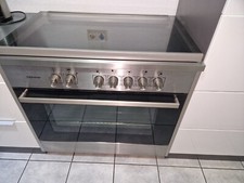 Böhme Elektro Standherd 90cm Glaskeramikkochfeld Edelstahl Matt 2-fach Drehspieß