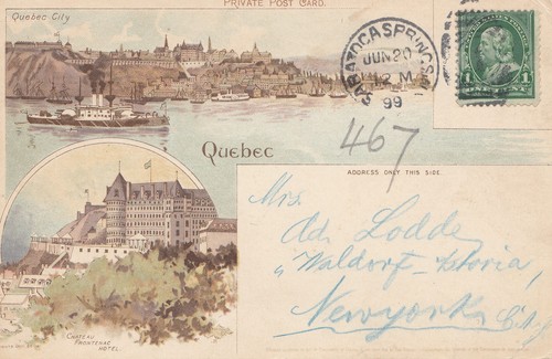 Canada 1899 post card - 1899:,