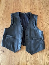 Krawehl Vintage Lederweste XXL Motorrad Blue Schwarz