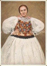 Kuenstlerkarte Hans Retzlaff Bäuerin Lechnitz Lechinta