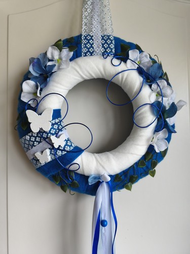 Türkranz frühling blau weiß - türkranz,
