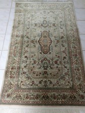 Kaschmir  Seidenteppich ca. 77 x 121 cm-Handgeknüpftes Wandkunstwerk, Naturseide