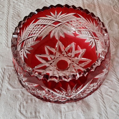 Kristallschale rubinrot 14 - kristallschale,