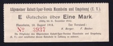 Mannheim: 1 Mark 10.8.1914 - Allg. Rabatt-Spar-Verein