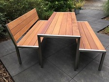 Edelstahl-Gartenmöbel Tisch +