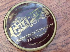 GALA PETER Erfinder Milchschokolade Jugendstil SAROTTI Pappdose antik