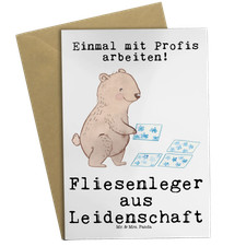Grußkarte Fliesenleger Leidenschaft - Geschenk puzzlen Bad Fliesenfachhandel