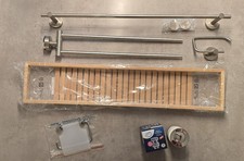 Set Sanitärprodukte Klopapierhalter,  Badewannenablage, Handtuchhalter, Exzenter