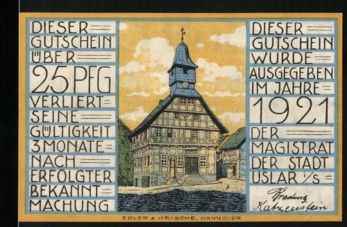 Notgeld uslar 1921 25 - notgeld,