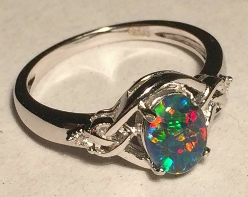 Opal rings genuine - opal, australian