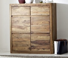 Kommode Massivholz Schuhschrank Schrank 100x111cm Sheesham massiv Holz NEU OVP!