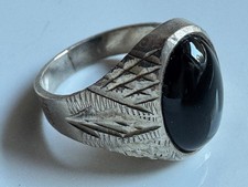 Art deco ring mit - onyx, 900er
