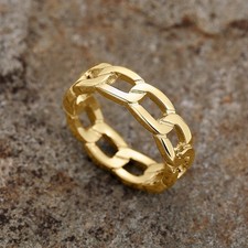 Hollow Ring in Gold, Silber & Rosegold - Damen - Gr. 55-63 Vergoldet