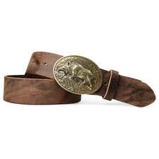 FRONHOFER Trachtengürtel mit Trachtengürtelschnalle Wildsau in Messing