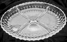Glasschale Tischschale oval , mit 4 Fächer, , ca. 29 cm