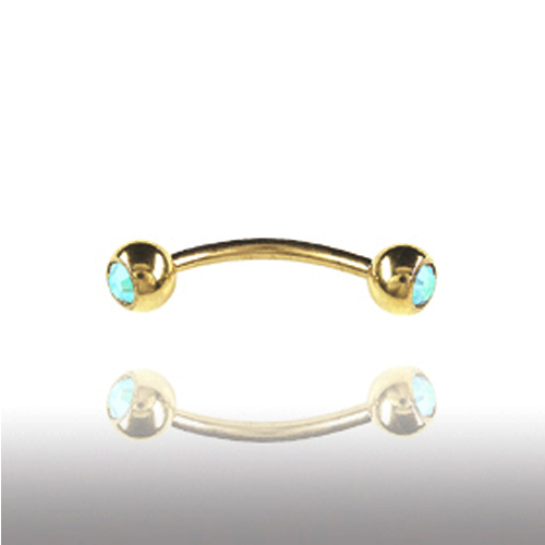 6mm gold piercing - banane, mit