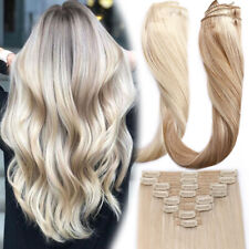 190G DICK 8 Tressen Clip In Remy Echthaar Haarverlängerung Extensions Haarteil W