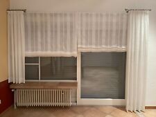 JAB Anstoetz Gardine weiß,  2 Raffrollos mit 2 Seitenschals für Terrassentür