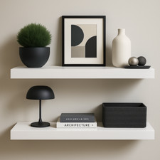 2x Wandregal 90 cm Weiß