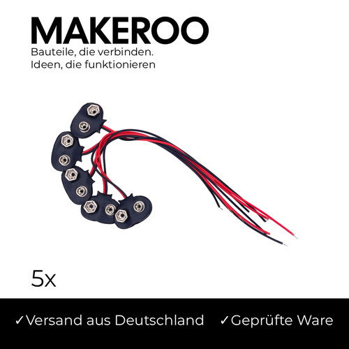 5er set batterieklemmen - 5er-set, 9v