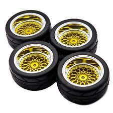 1/10 RC Rennrad Räder Reifen Gold BBS Style für Tamiya TT02 TT01 TT01E 9mm Offset