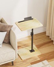 Verstellbarer C-förmiger drehbarer Beistelltisch 40x30x(45-81)cm Eiche Kaffeetablett