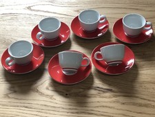 ARZBERG Espresso-Set 12-teilig rot/weiss dickwandig - Top Zustand!