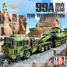 Bundeswehr Armee LKW  Army Truck Tieflader + Panzer 2784+ pcs Klemmbaustein Set