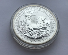 1999 Silber 1 OZ 1 Unze 0.9kg .958 Fein Silber & 1998 1/2 OZ Britannia Münzen