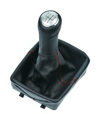 Schaltsack für VW Polo 9N Schaltknauf Bj. 2001-2009 5 Gang Rot GTI look Rahmen