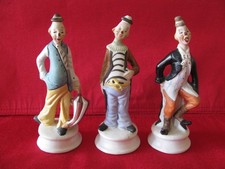 3 ungewöhnliche Clown Figuren / Biskuit Porzellan ?