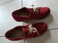 Stiefellette Damen, Keilabsatz 8 cm, knöchelh., Velours, rot, Gr. 36, Deichmann