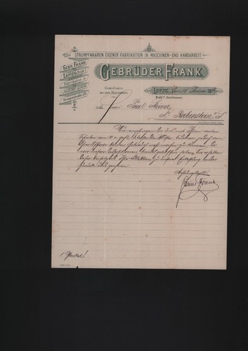 Leipzig brief autograph - brief, 1892