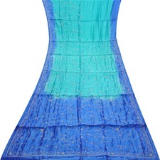 Vintage Blau Sarees 100% Reine