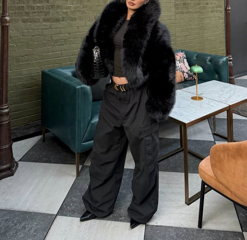 Luxus glam jacke kunstpelz - glam,