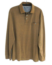 JIM SPENCER Langarm Polo-Shirt/Pullover braun melange XXL 56 mit Brusttasche