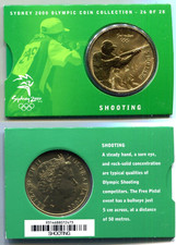 5 Dollars Australien 2000  "Olympiade-Schießsport"  im Blister