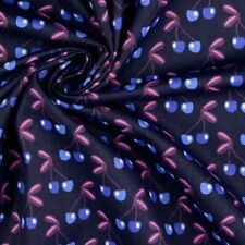 Twill Baumwolle laminiert Hamburger Liebe In my garden Very Cherry navy 88-90 cm