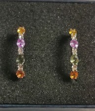 Saphir Silber Ohrringe Creolen