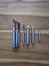 Gewindebohrer M10, M8, M6 und M5, Kegelsenker 90 Grad 15 mm, 11,5 mm und 6,3 mm