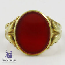 Prächtiger 585er Gelbgold Herren-Siegelring mit Karneol, Gr. 64,5 (0168EB)