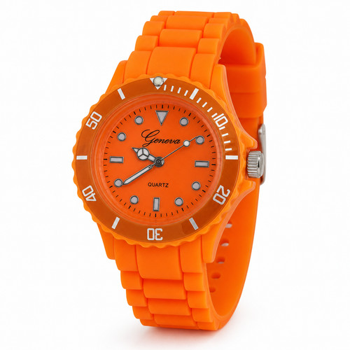 Silikon uhr armbanduhr orange - silikon,