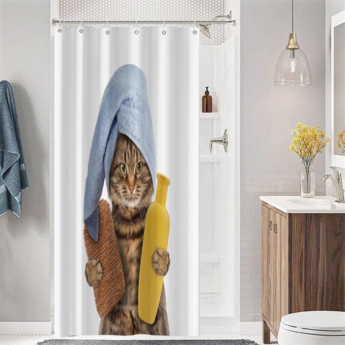 Duschvorhang lustig katze - duschvorhang,