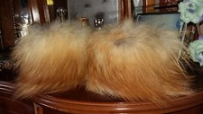 ECHT FUCHS PELZ FELL MANSCHETTEN  ROTFUCHS  FARBE : ORIGINAL EINHEITSGRÖßE