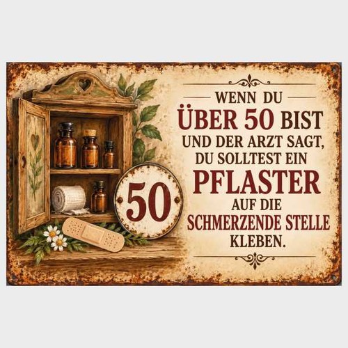 Blechschild wenn über 50 - über,