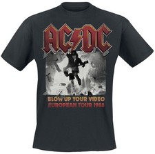 ACDC T-Shirt Herren European Tour 1988 schwarz Band-Merch, Bands