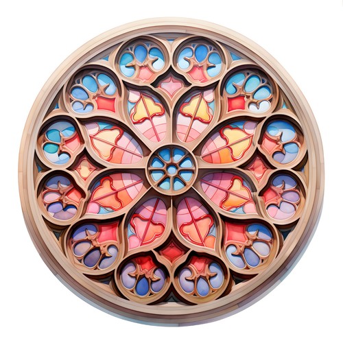 Sticker stained glass pink - sticker,